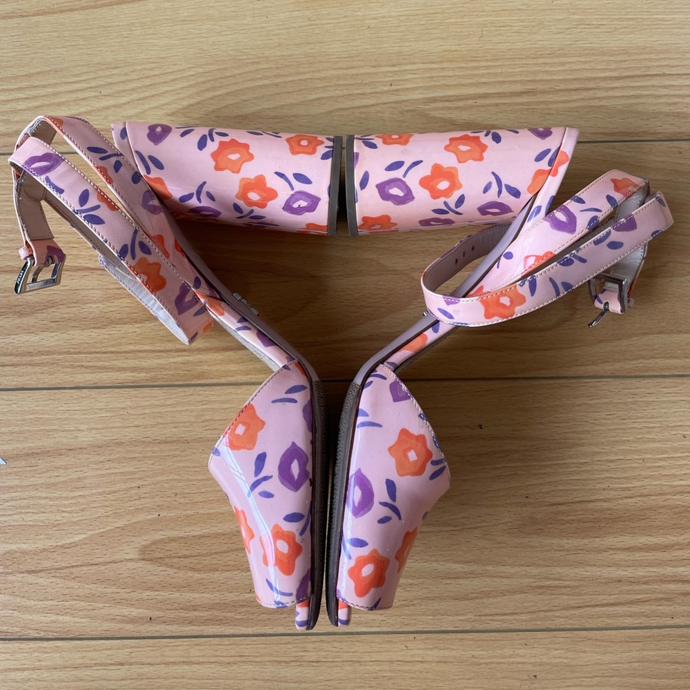 Prada pink floral heels
